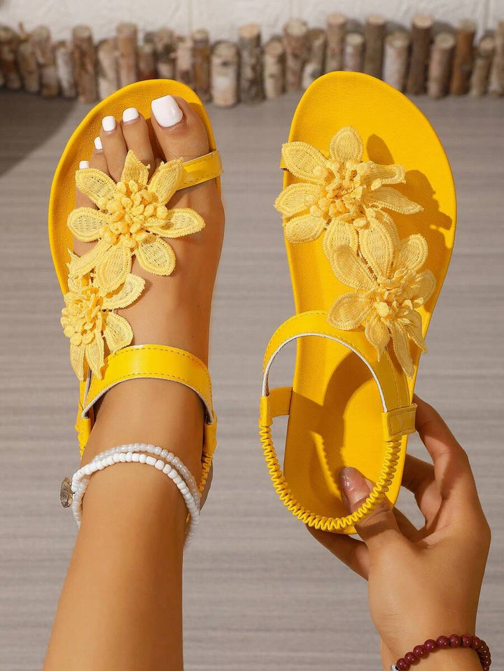 Florella | Sandali Ortopedici con Fiori Applicati