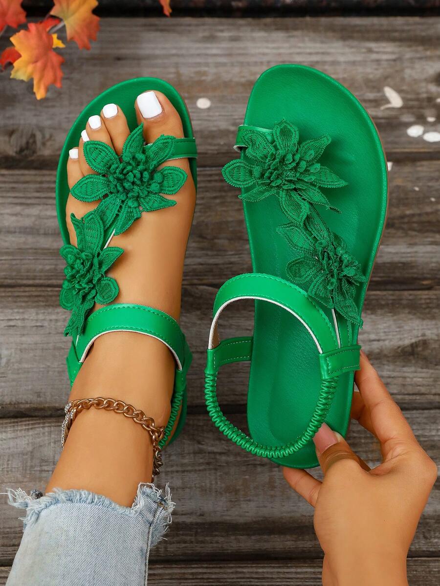 Florella | Sandali Ortopedici con Fiori Applicati