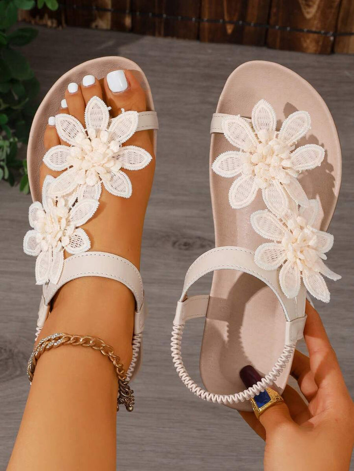 Florella | Sandali Ortopedici con Fiori Applicati