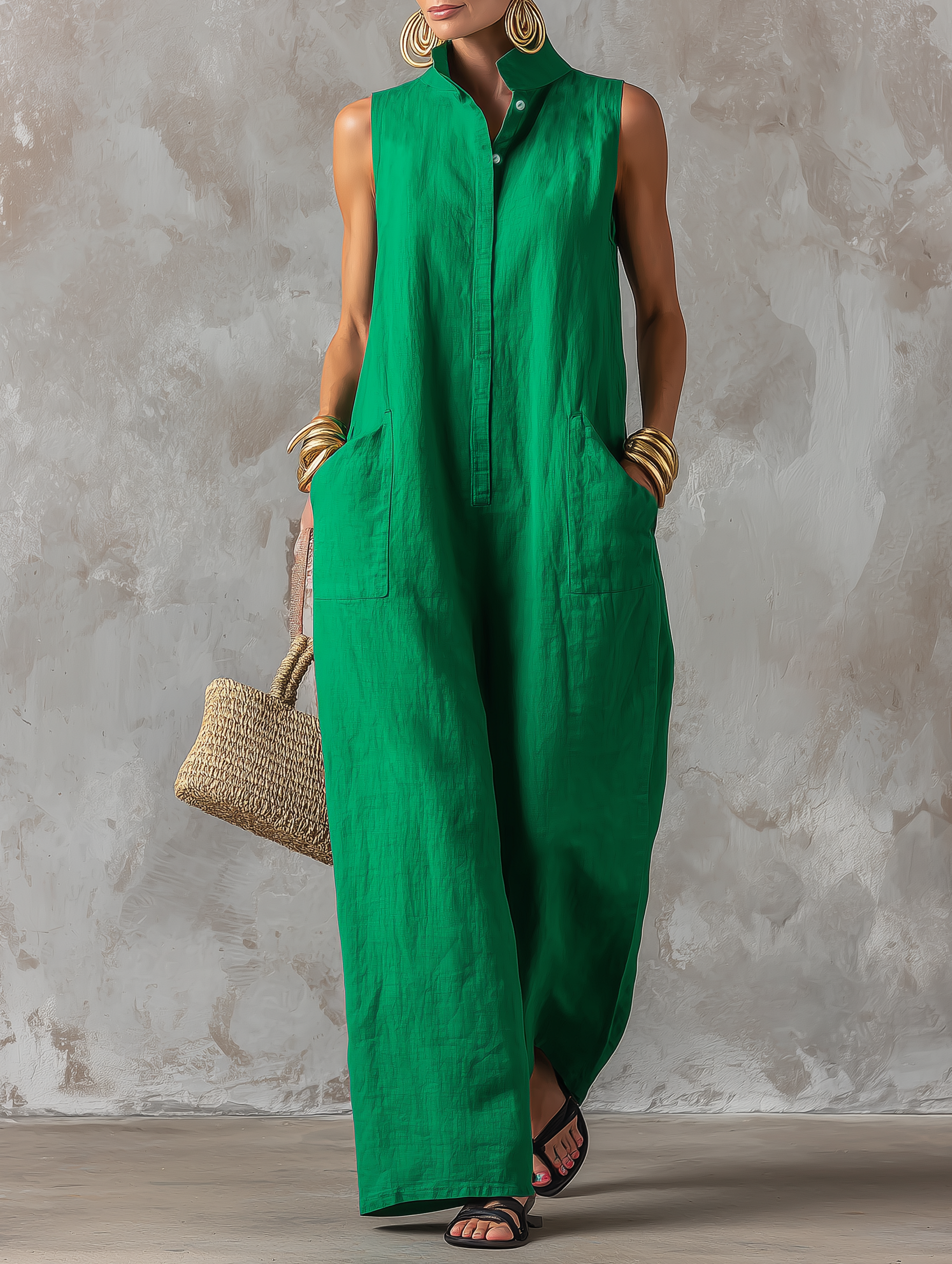 Aria | Tuta Donna Minimal in Misto Lino