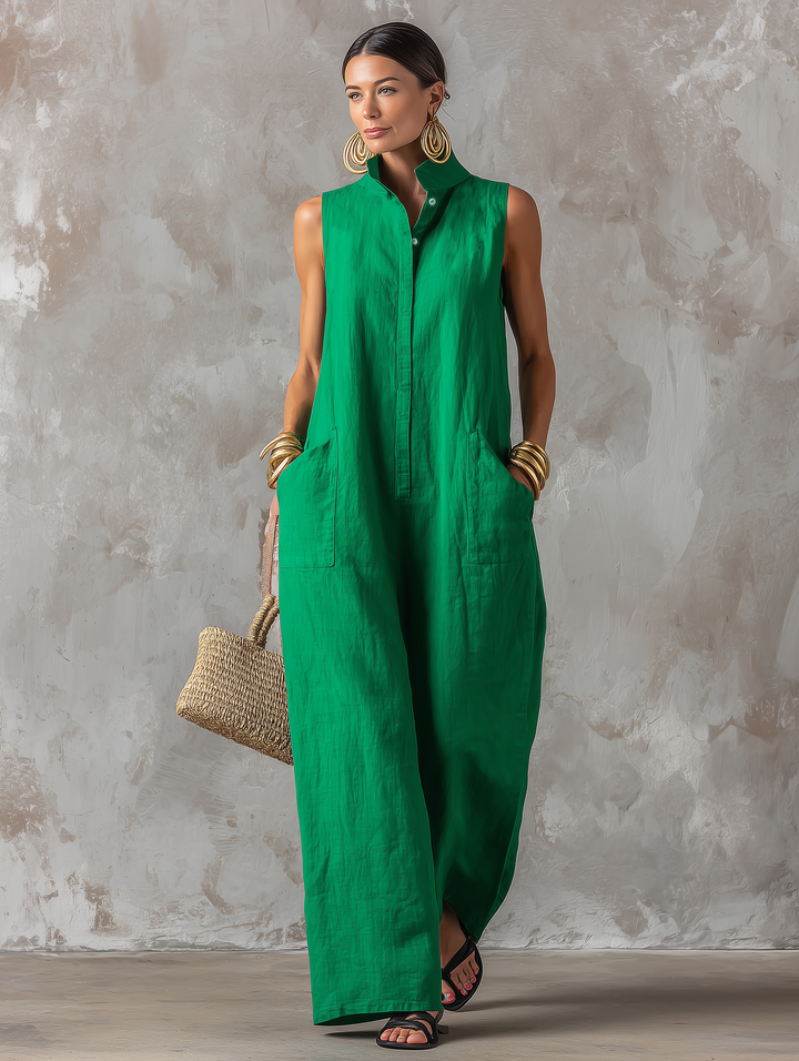 Aria | Tuta Donna Minimal in Misto Lino