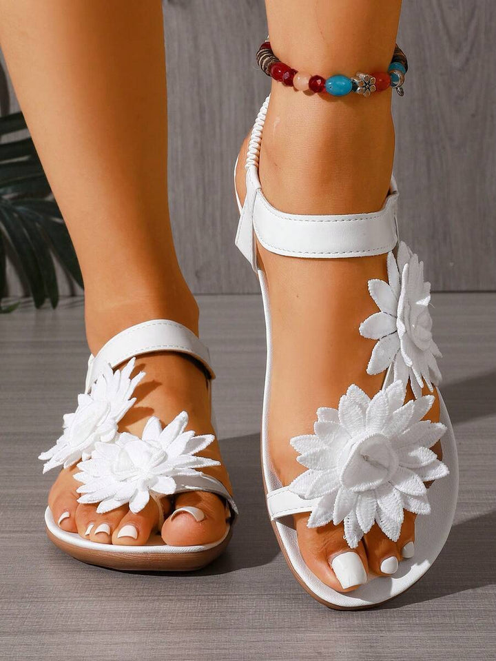 Florella | Sandali Ortopedici con Fiori Applicati