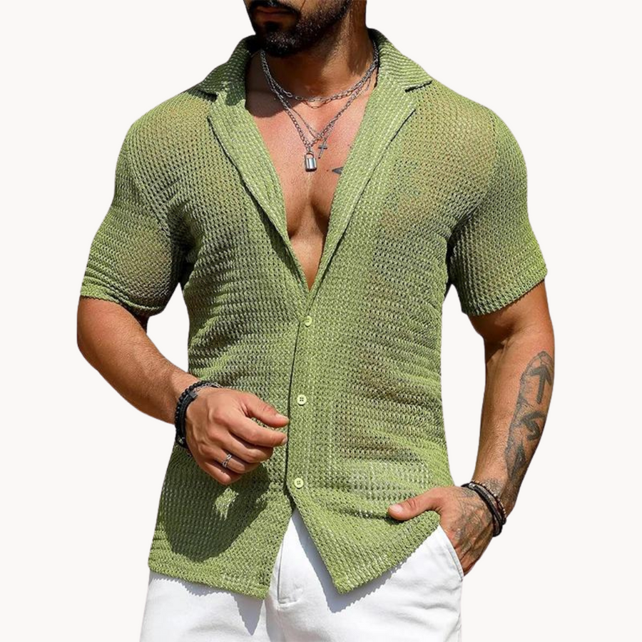 Rodrigo | Camicia traforata a manica corta