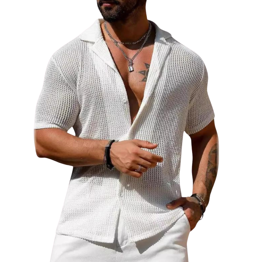 Rodrigo | Camicia traforata a manica corta