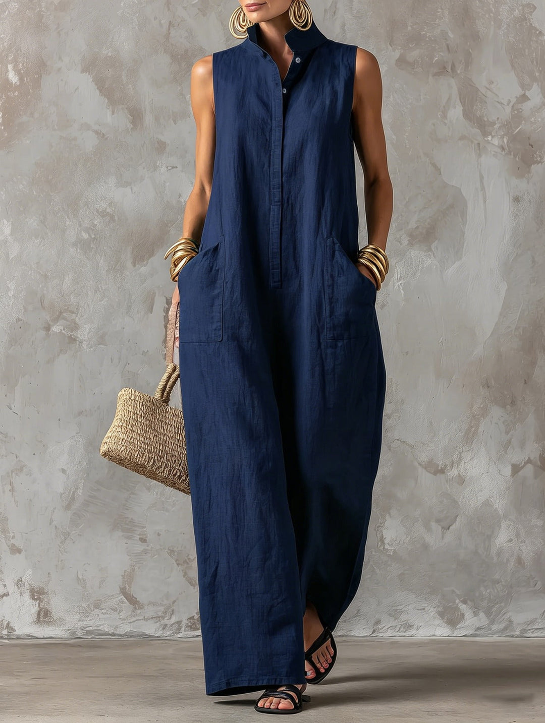 Aria | Tuta Donna Minimal in Misto Lino