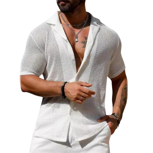 Rodrigo | Camicia traforata a manica corta